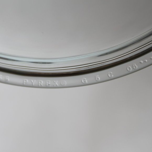 PYREX G5C BLUE TINT GLASS REPLACEMENT LID 7"d INNER RIM ROUND RIBBED 1.5qt - Picture 16 of 16